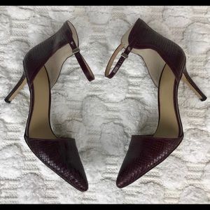 Ann Taylor Wine Red Snakeskin Heels